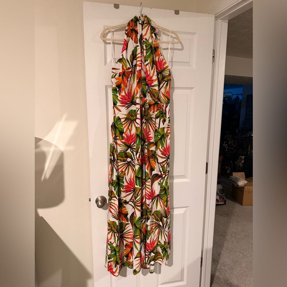 INC International Concepts Multicolor Backless Halter Dress